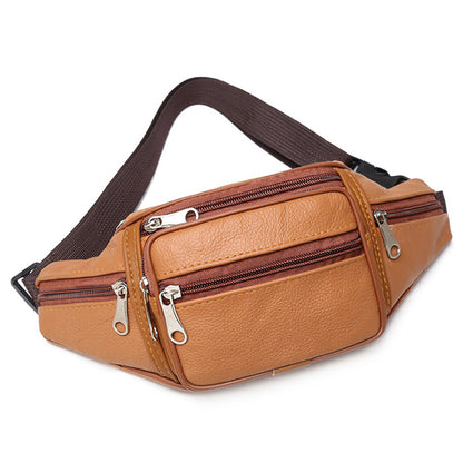 Waist Belt Bag Male, Fashionable PU Leather Fanny Pack, Luxury Shoulder Bags for Men