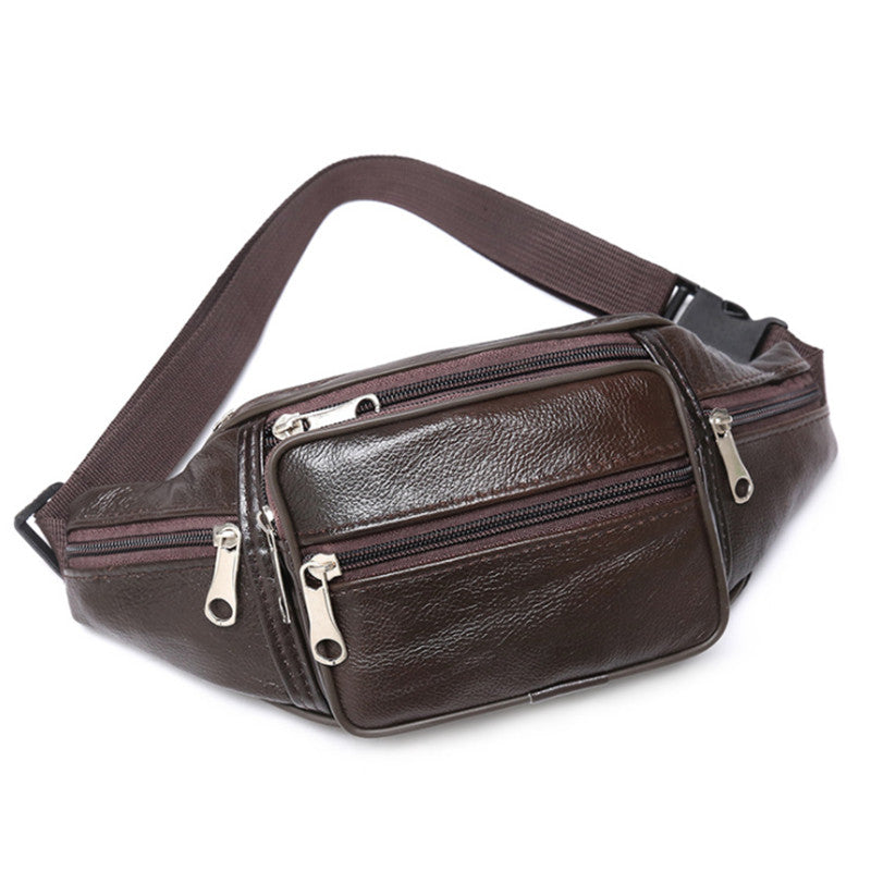 Waist Belt Bag Male, Fashionable PU Leather Fanny Pack, Luxury Shoulder Bags for Men