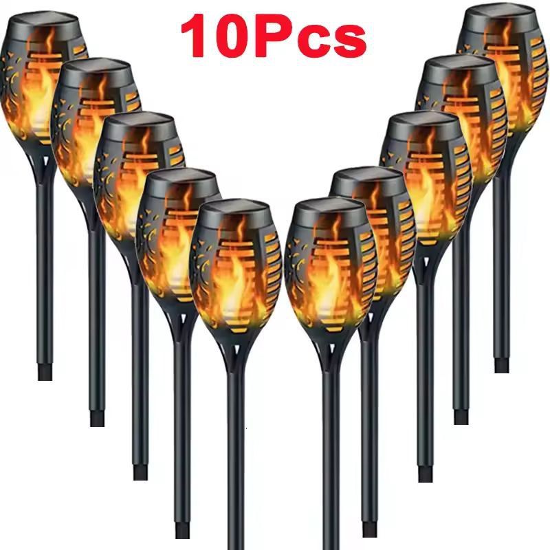Solar Flame Torch Landscape Lights  Waterproof Flickering Outdoor Path  Garden Lamps 0