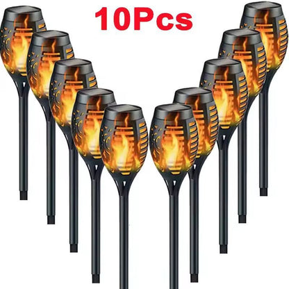 Solar Flame Torch Landscape Lights  Waterproof Flickering Outdoor Path  Garden Lamps 0