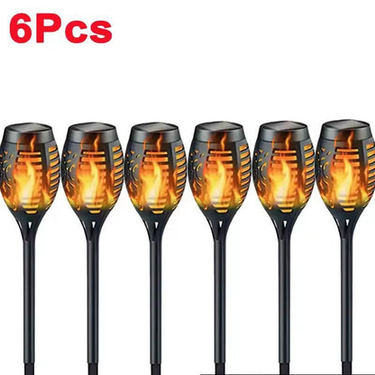 Solar Flame Torch Landscape Lights  Waterproof Flickering Outdoor Path  Garden Lamps 2