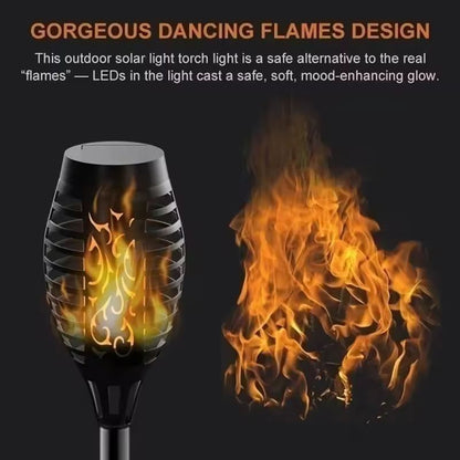Solar Flame Torch Landscape Lights  Waterproof Flickering Outdoor Path  Garden Lamps 6