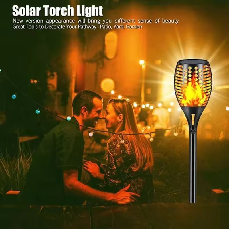 Solar Flame Torch Landscape Lights  Waterproof Flickering Outdoor Path  Garden Lamps 7