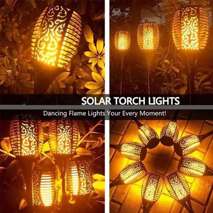 Solar Flame Torch Landscape Lights  Waterproof Flickering Outdoor Path  Garden Lamps 8