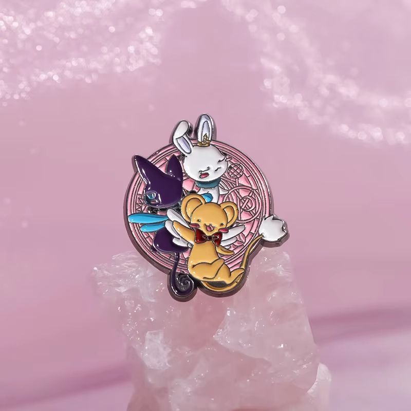 MINISO Magical Girl Enamel Pins Cute Bunny And Bear Lapel Brooch Gift Set 5