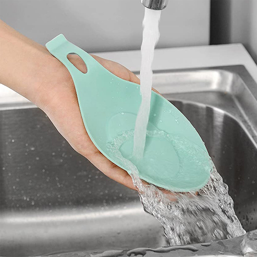 Heat Resistant Silicone Spoon Rest Spatula Holder Utensil Placemat Tray For Kitchen Tools 4