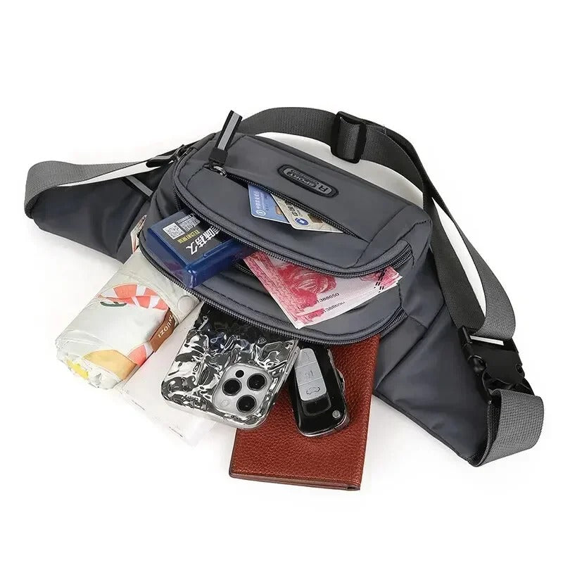 UltraThin Mens Canvas AntiTheft Waist Pack For Phone Sports Outdoor Hiking Travel 3