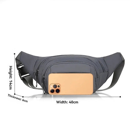 UltraThin Mens Canvas AntiTheft Waist Pack For Phone Sports Outdoor Hiking Travel 5