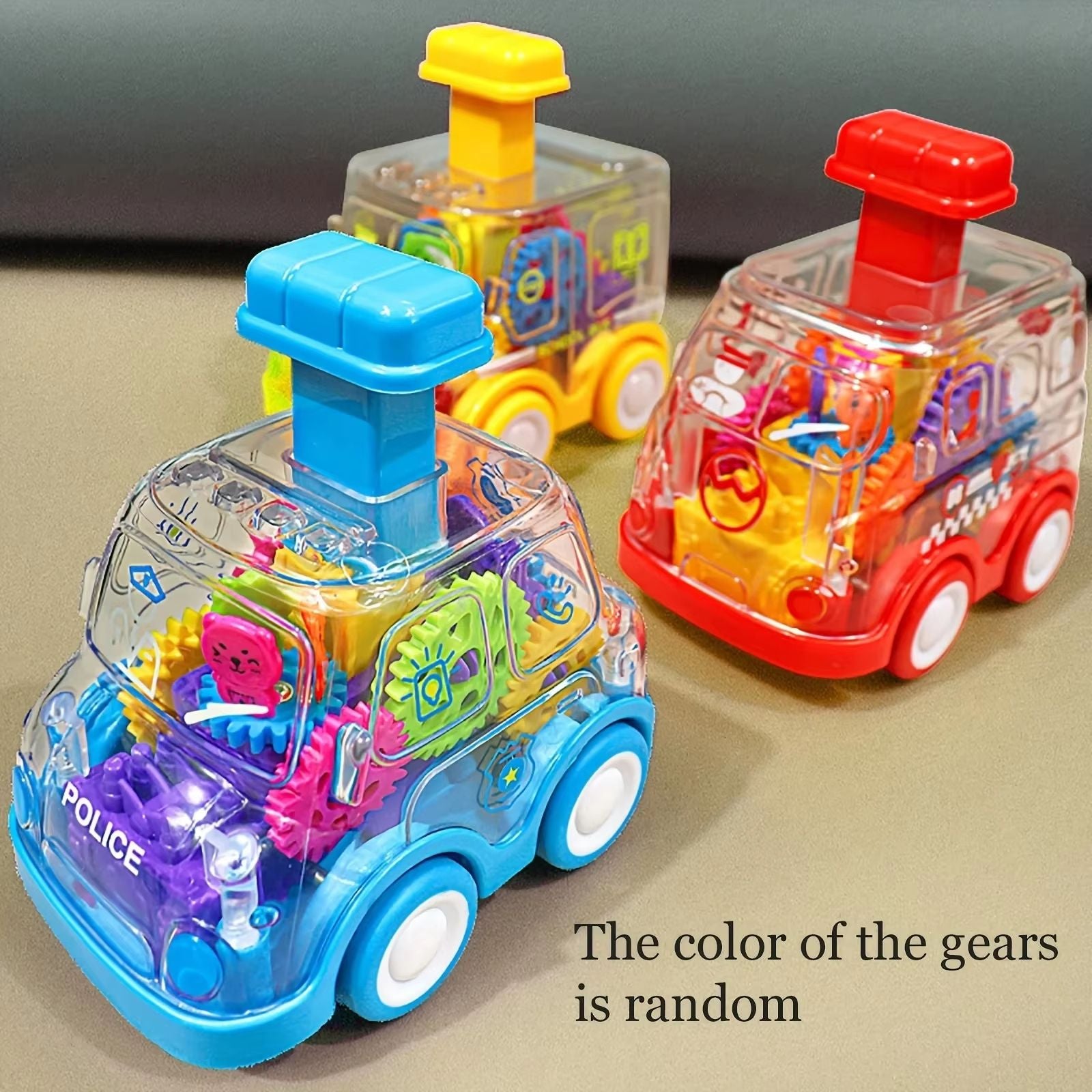 Press and Go Transparent Gear Car Toy for Toddlers