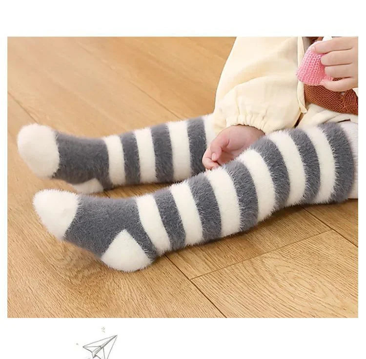 Super Soft Knee High Winter Baby Stockings For Boys Girls Newborn Infant Toddler Long Plush Warm So 4