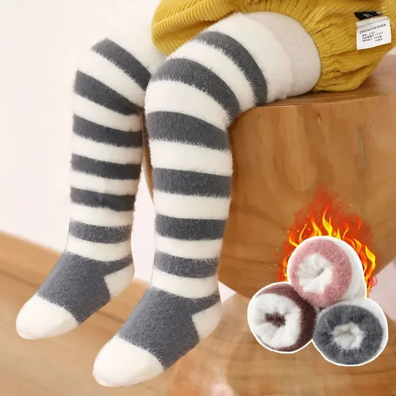 Super Soft Knee High Winter Baby Stockings For Boys Girls Newborn Infant Toddler Long Plush Warm So 6