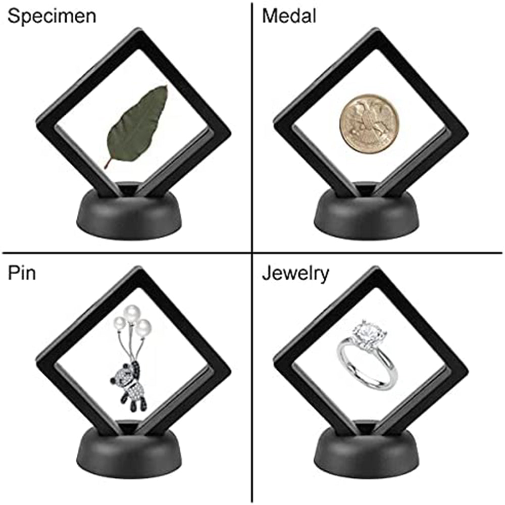 Ring Necklace Frame Floating Jewelry Display Stand Earring Box Holder For Coins 2