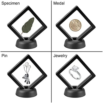 Ring Necklace Frame Floating Jewelry Display Stand Earring Box Holder For Coins 2