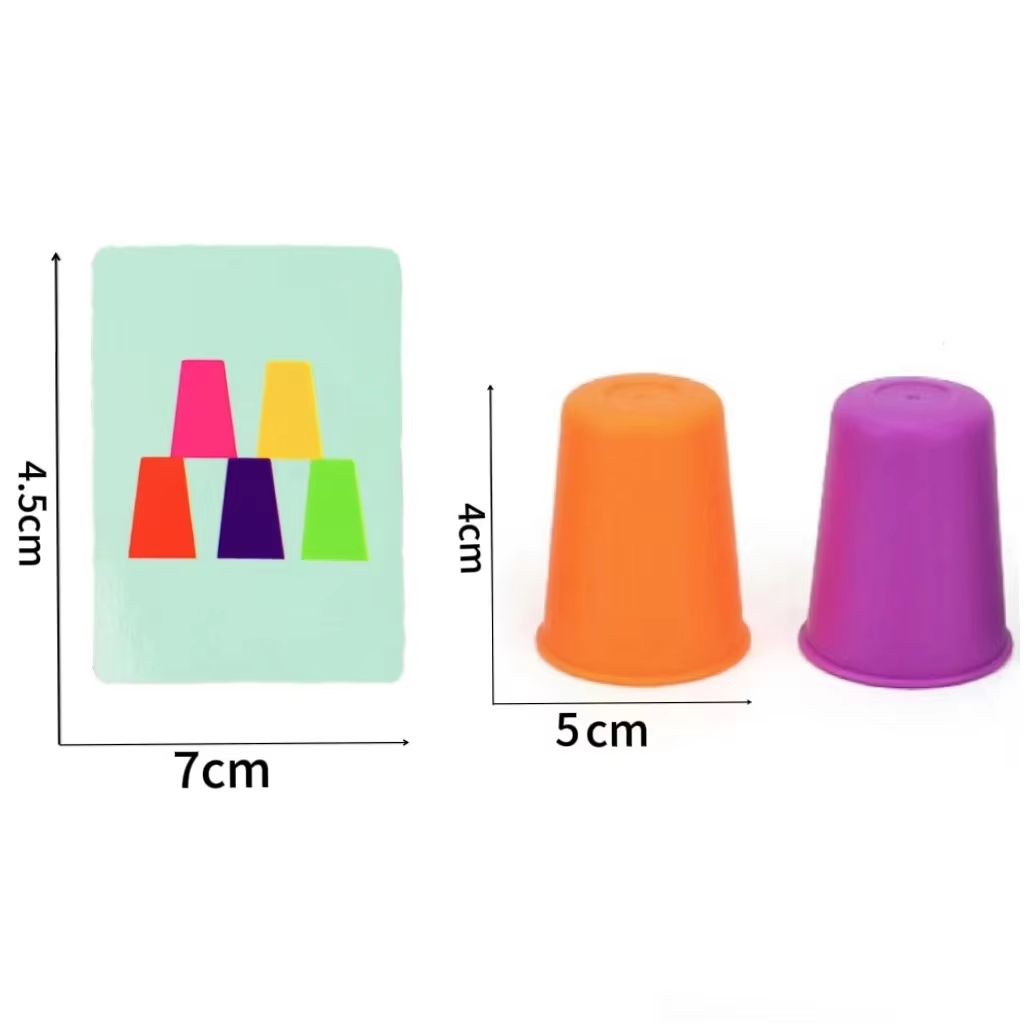 Montessori Mini Stack Cup Color Matching Game With Cards 4