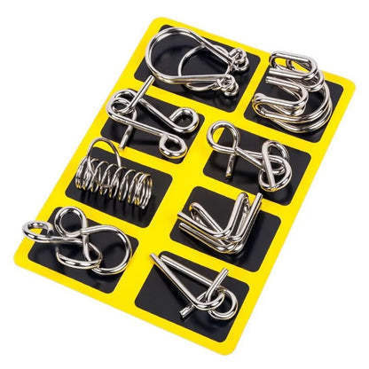 Metal Wire Puzzle Set  8Piece Montessori Style IQ Brain Teaser For Kids  Adults 1
