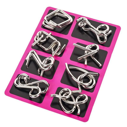 Metal Wire Puzzle Set  8Piece Montessori Style IQ Brain Teaser For Kids  Adults 2
