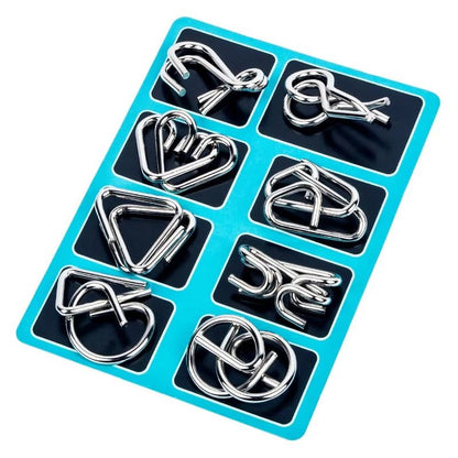 Metal Wire Puzzle Set  8Piece Montessori Style IQ Brain Teaser For Kids  Adults 3