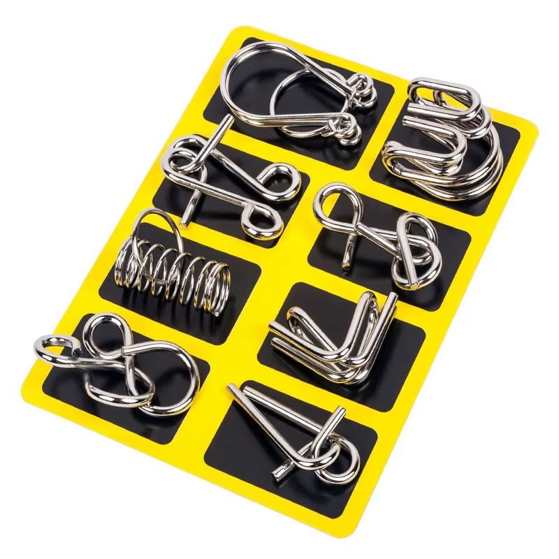 Metal Wire Puzzle Set  8Piece Montessori Style IQ Brain Teaser For Kids  Adults 7