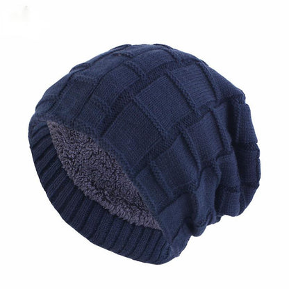 Unisex Winter Beanie Knitted Velvet Inner Lining Keepwarm Skullcap 3