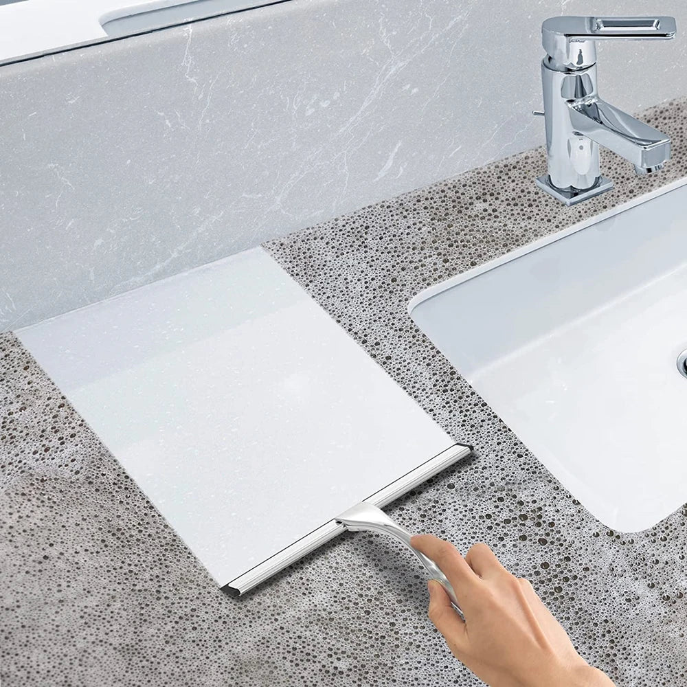 Stainless Steel Shower Squeegee With Hooks For Bathroom And Glass Cleaning Tool 2