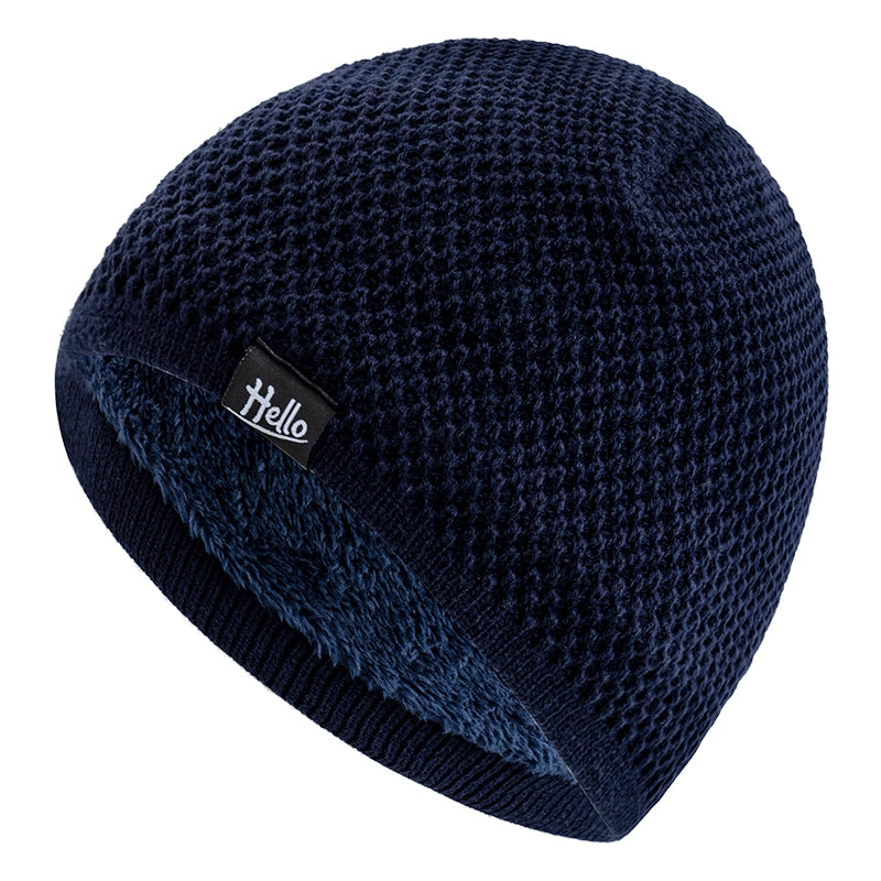 Plush Fur Lined Beanies Hats For Men And Women New Style Unisex Winter Cap Casual Ski Knitted Warm  9