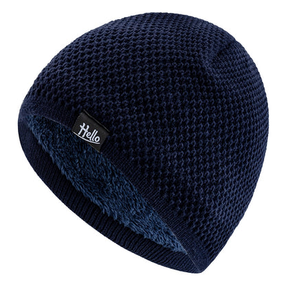 Plush Fur Lined Beanies Hats For Men And Women New Style Unisex Winter Cap Casual Ski Knitted Warm  9