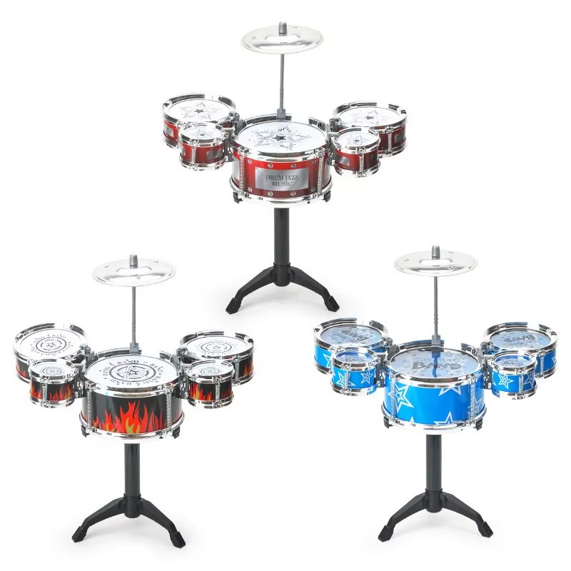 Child Beginner Drum Set Toy  Dynamic Jazz Percussion Instrument For Kids 3