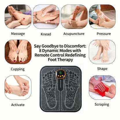 Back Massager & Legs Massager Pad, EMS Foot Massager for Muscle Relaxation, LCD Display Screen with Remote Control