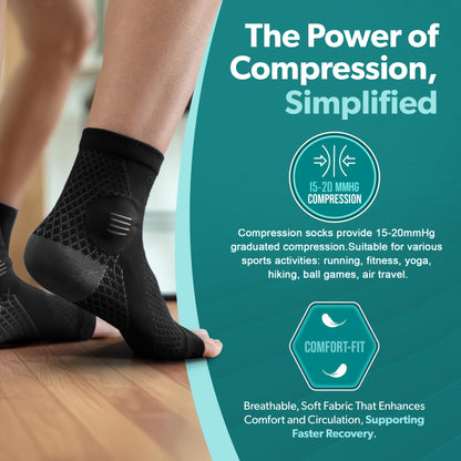 Compression Foot Sleeves With Arch Support Ankle Compression Socks OpenToe Neuropathy Socks 1
