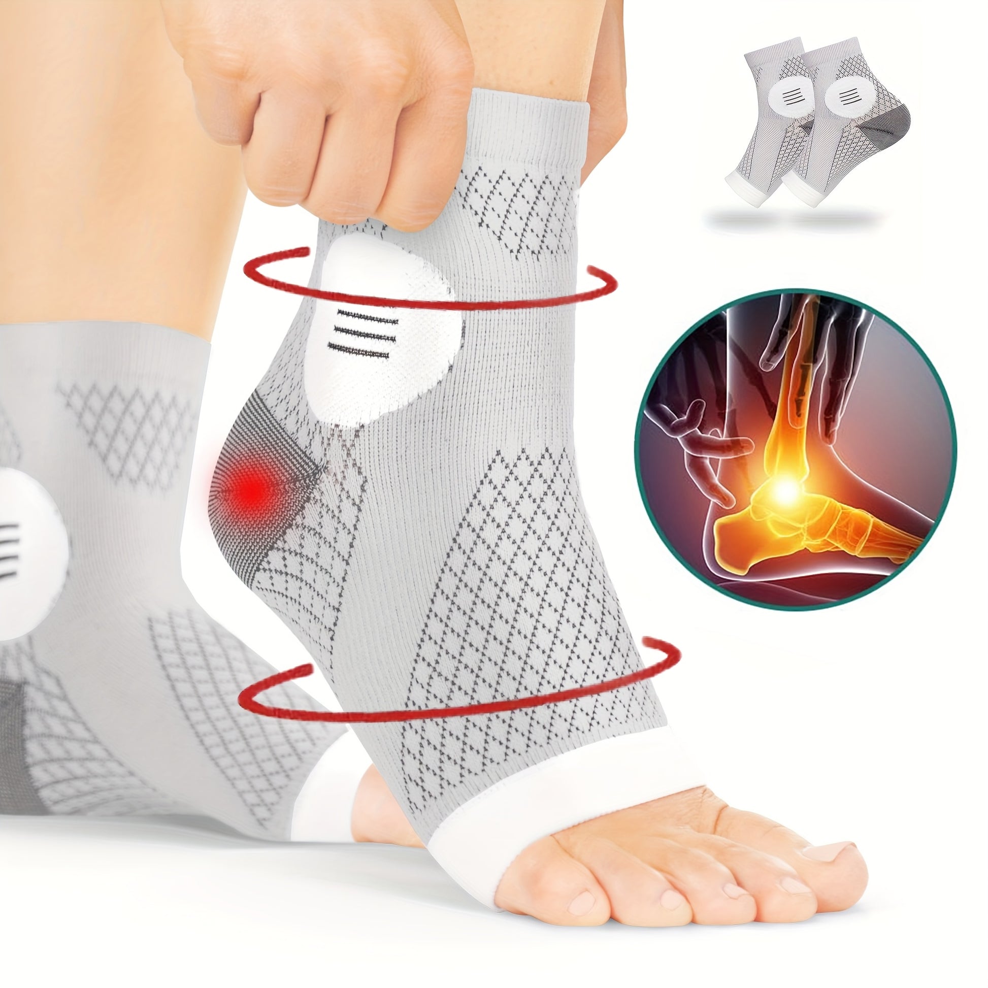 Compression Foot Sleeves With Arch Support Ankle Compression Socks OpenToe Neuropathy Socks 4