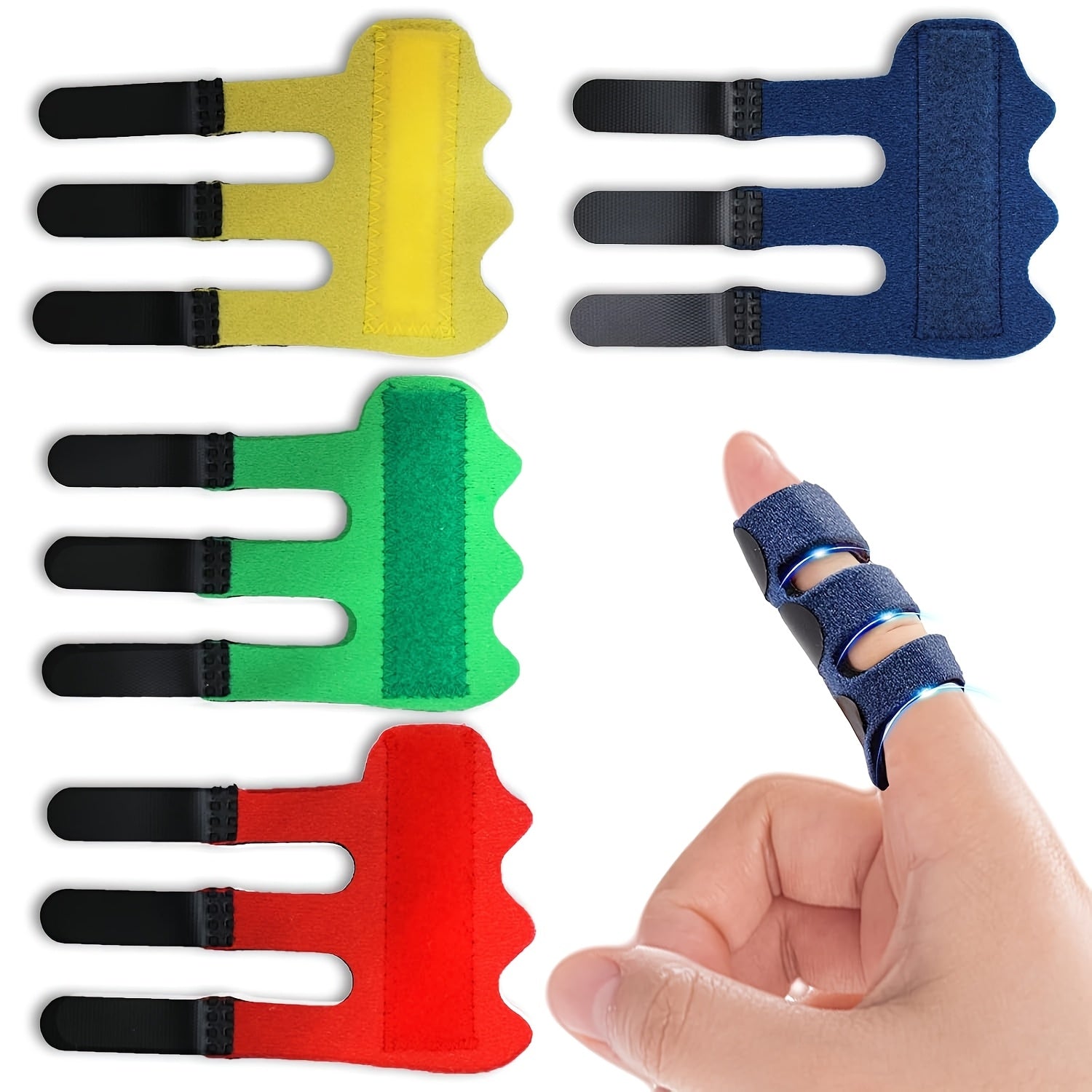 Trigger Finger Splint with Adjustable Fixing Belt, Finger Straightener for Thumb, Index, Ring, Pinky, Middle Finger