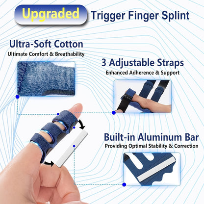 Trigger Finger Splint With Adjustable Fixing Belt Finger Straightener For Thumb Index Ring Pinky Mi 1