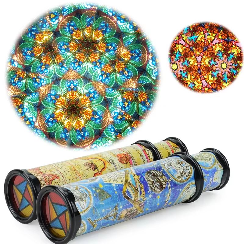 Kids Retractable Kaleidoscope Toy With Rotating Head For Colorful Visual Play 1