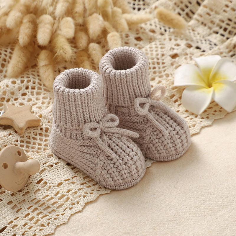 Knitted Baby Booties Soft Soled Anti-Slip First Walkers Shoes for Newborn Boys Girls Toddler Unisex Crib Sock Boot
