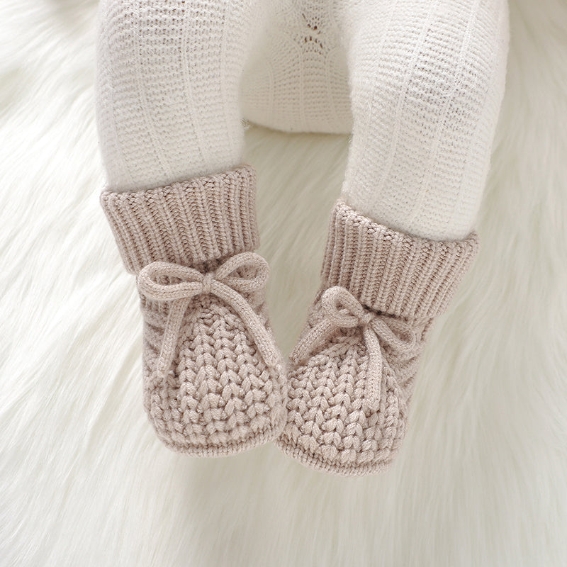 Knitted Baby Booties Soft Soled AntiSlip First Walkers Shoes For Newborn Boys Girls Toddler Unisex  4