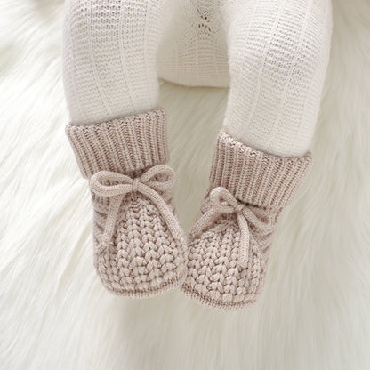 Knitted Baby Booties Soft Soled AntiSlip First Walkers Shoes For Newborn Boys Girls Toddler Unisex  4
