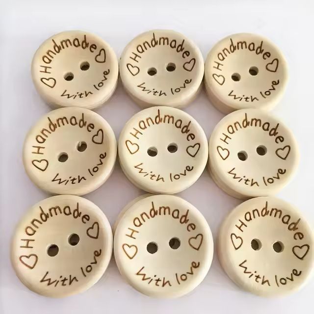 50 Pcs Natural Wooden 2Hole Buttons Decorative Sewing Buttons For Clothes DIY Handmade Craft Access 1