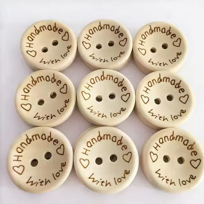 50 Pcs Natural Wooden 2Hole Buttons Decorative Sewing Buttons For Clothes DIY Handmade Craft Access 1