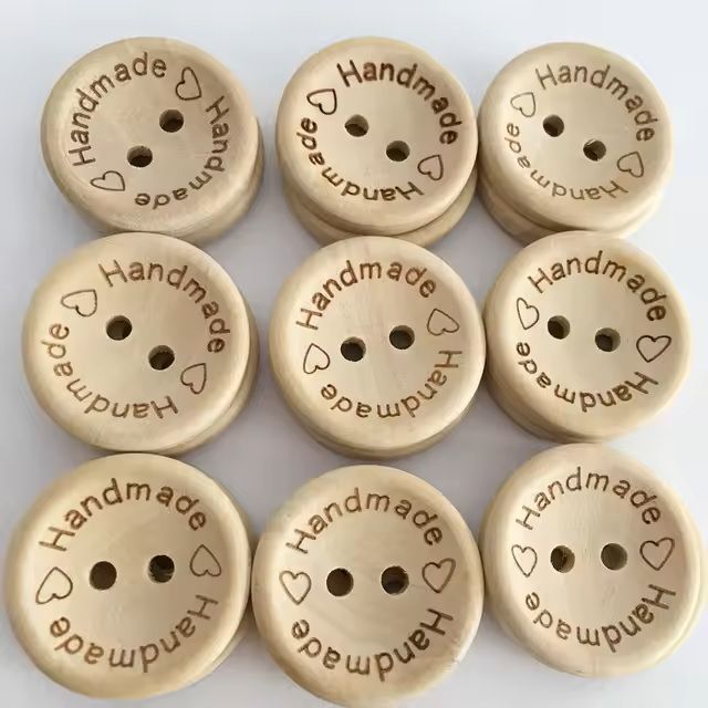50 Pcs Natural Wooden 2Hole Buttons Decorative Sewing Buttons For Clothes DIY Handmade Craft Access 2
