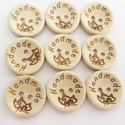 50 Pcs Natural Wooden 2Hole Buttons Decorative Sewing Buttons For Clothes DIY Handmade Craft Access 5