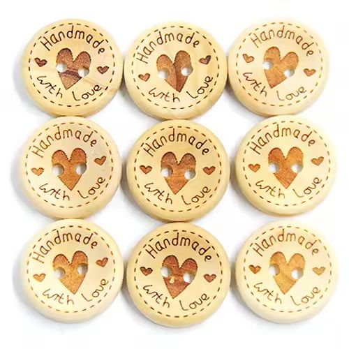 50 Pcs Natural Wooden 2Hole Buttons Decorative Sewing Buttons For Clothes DIY Handmade Craft Access 7