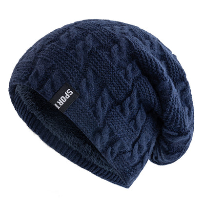 Warm Knitted Hats For Women Casual Fleece Lined Beanie Sports Label Winter Hat Warm Knitted Hats 6