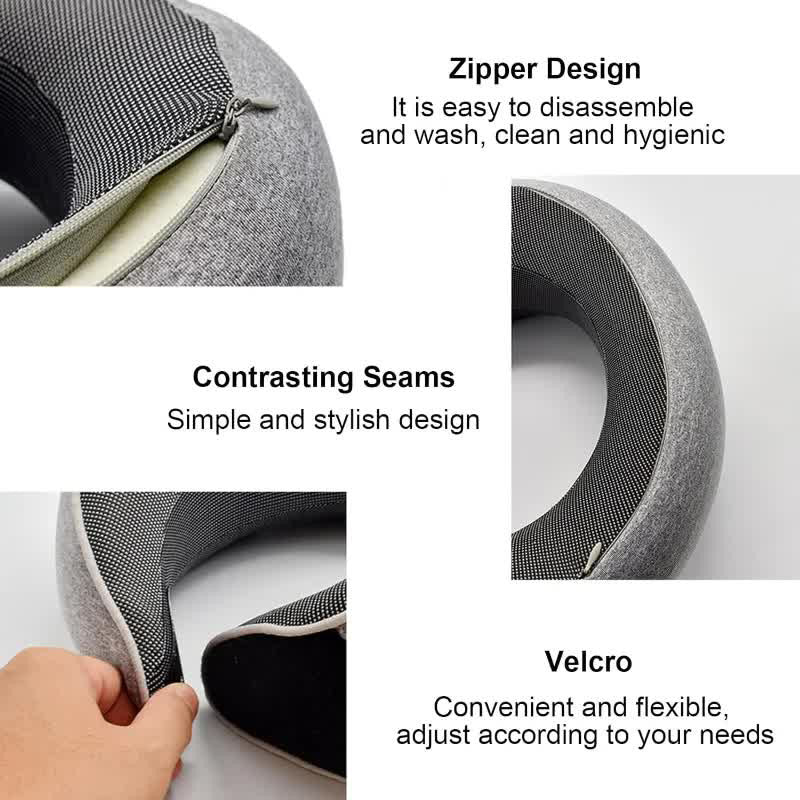 Portable Snail Style Travel Neck Pillow Adjustable Soft Ushaped Memory Foam Support 2