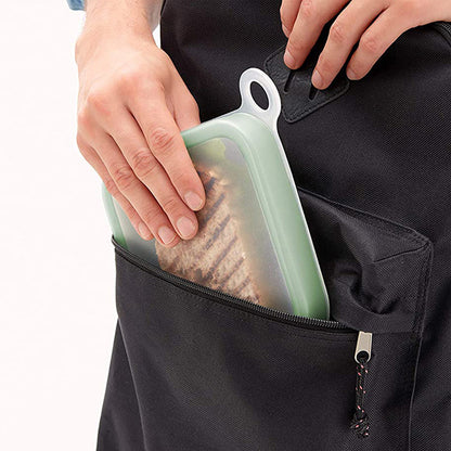 Portable Silicone Sandwich, Toast Bento Box With Handle, Snack Box, Food Container for Office Worker, Student Lunch Box
