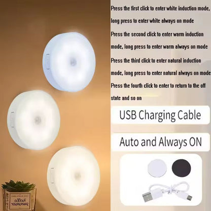 SmartGlow USB Rechargeable Motion Sensor LED Night Light  3 Color Wireless Closet  Staircase Illumi 1