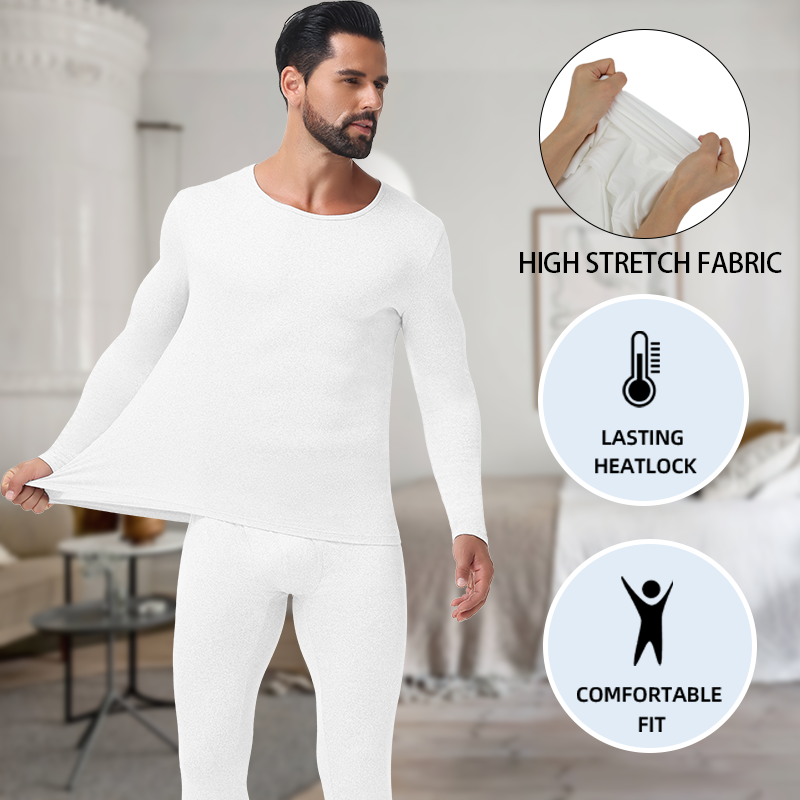 Mens Thermal Underwear Set Warm Winter Autumn Long Johns Round Neck Long Sleeve Soft Breathable Bas 1