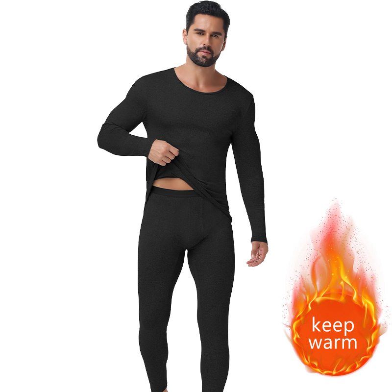Mens Thermal Underwear Set Warm Winter Autumn Long Johns Round Neck Long Sleeve Soft Breathable Bas 7