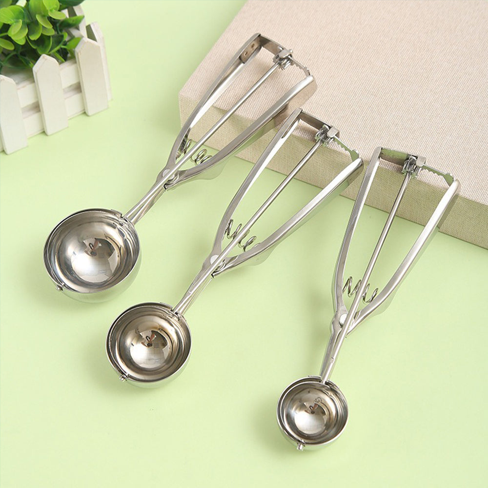 Stainless Steel Cookie Scoop with Trigger, Ice Cream Scoop for Fruit, Baking, Cupcake Dough