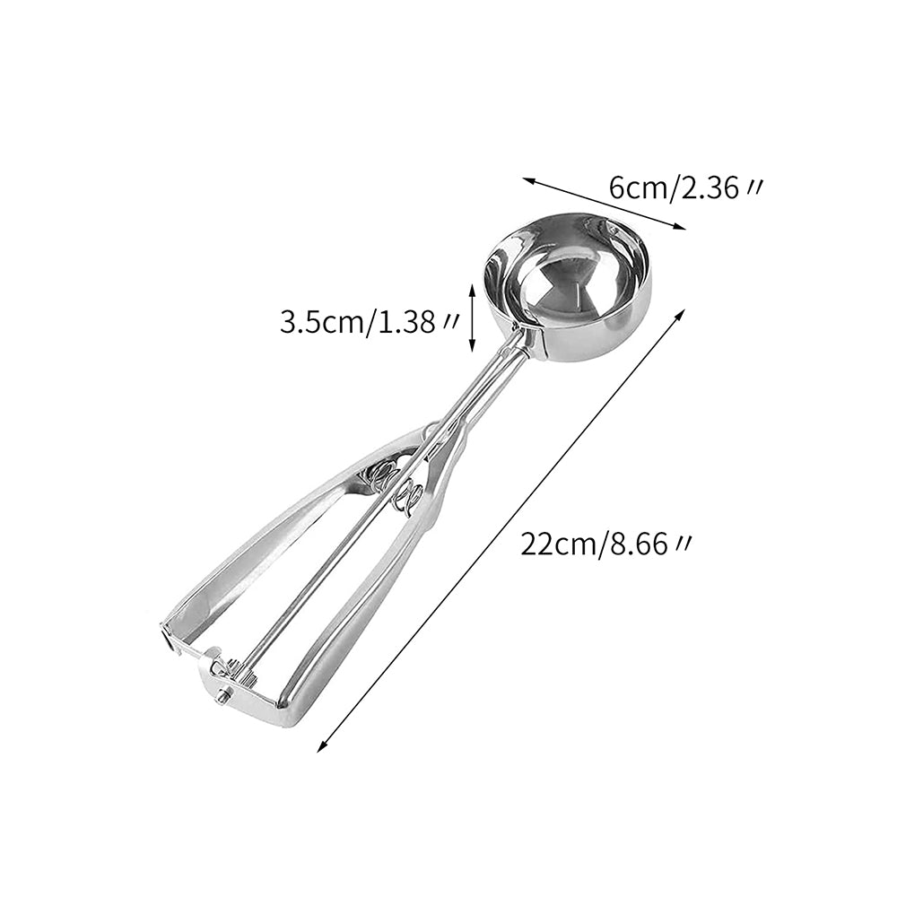 Stainless Steel Cookie Scoop with Trigger, Ice Cream Scoop for Fruit, Baking, Cupcake Dough