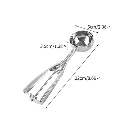 Stainless Steel Cookie Scoop with Trigger, Ice Cream Scoop for Fruit, Baking, Cupcake Dough